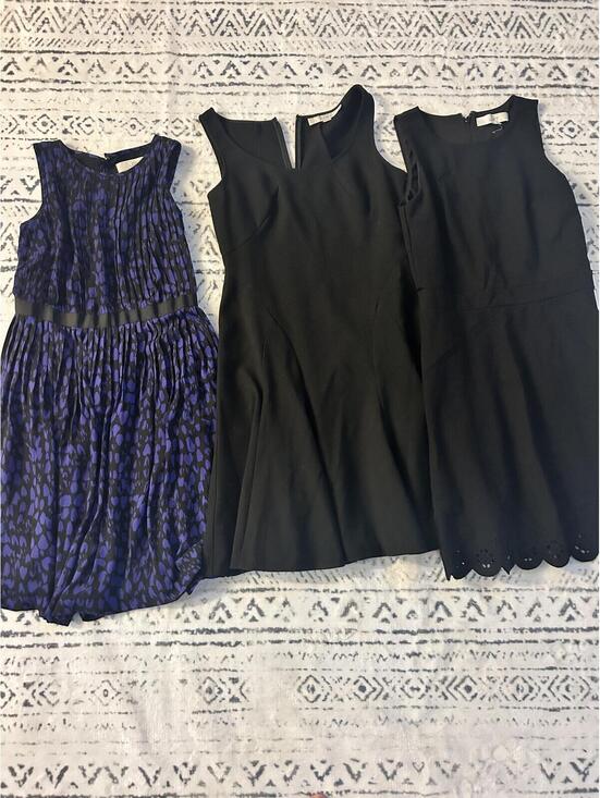 Dresses & Skirts - Set of Three Sleeveless Dresses - Black and Blue Patterns